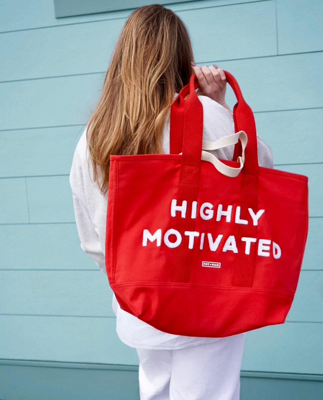 Highly Motivated Pot + Pan x Immodest Cotton Oversized Tote | Persimmon