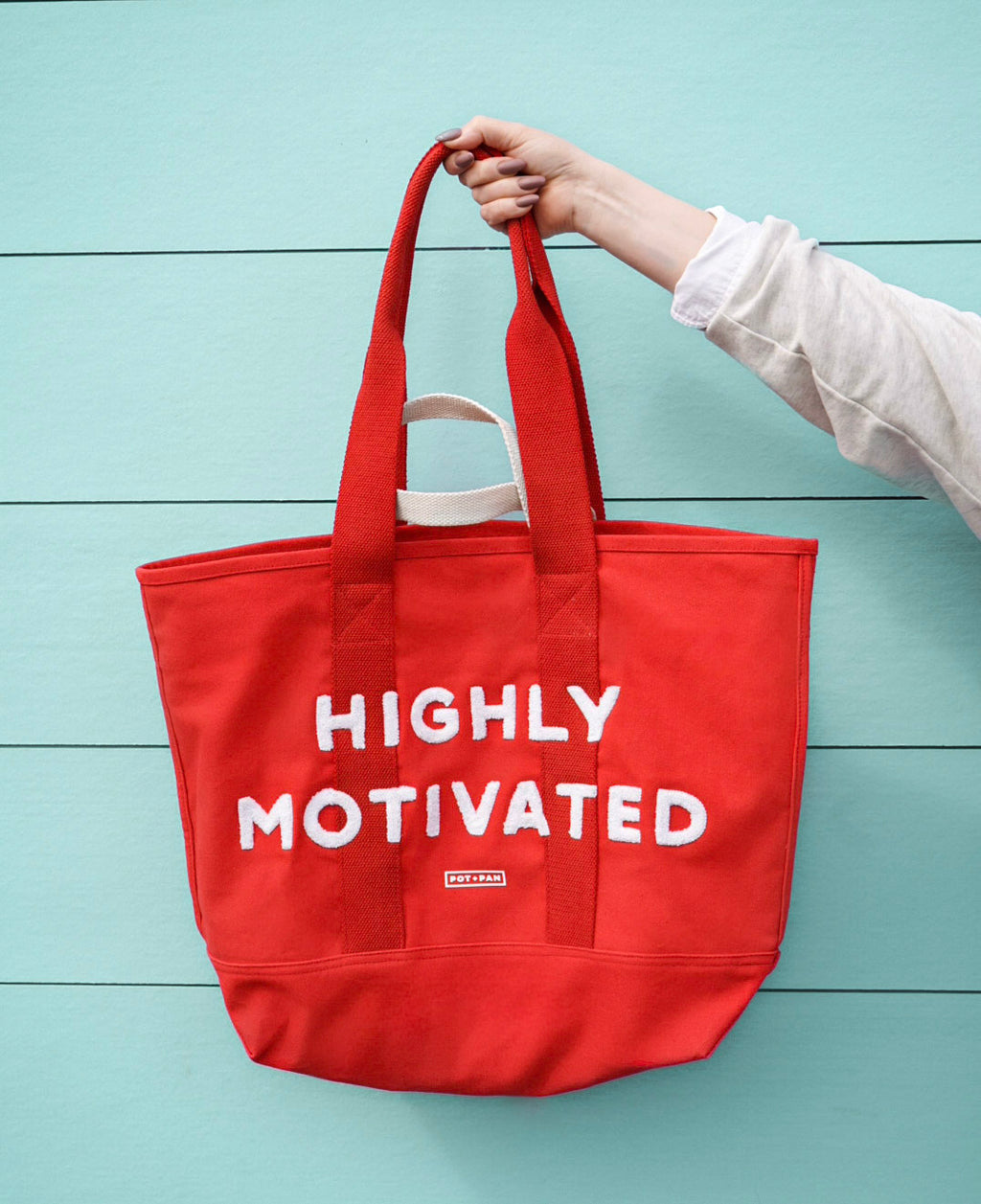 Highly Motivated Pot + Pan x Immodest Cotton Oversized Tote | Persimmon