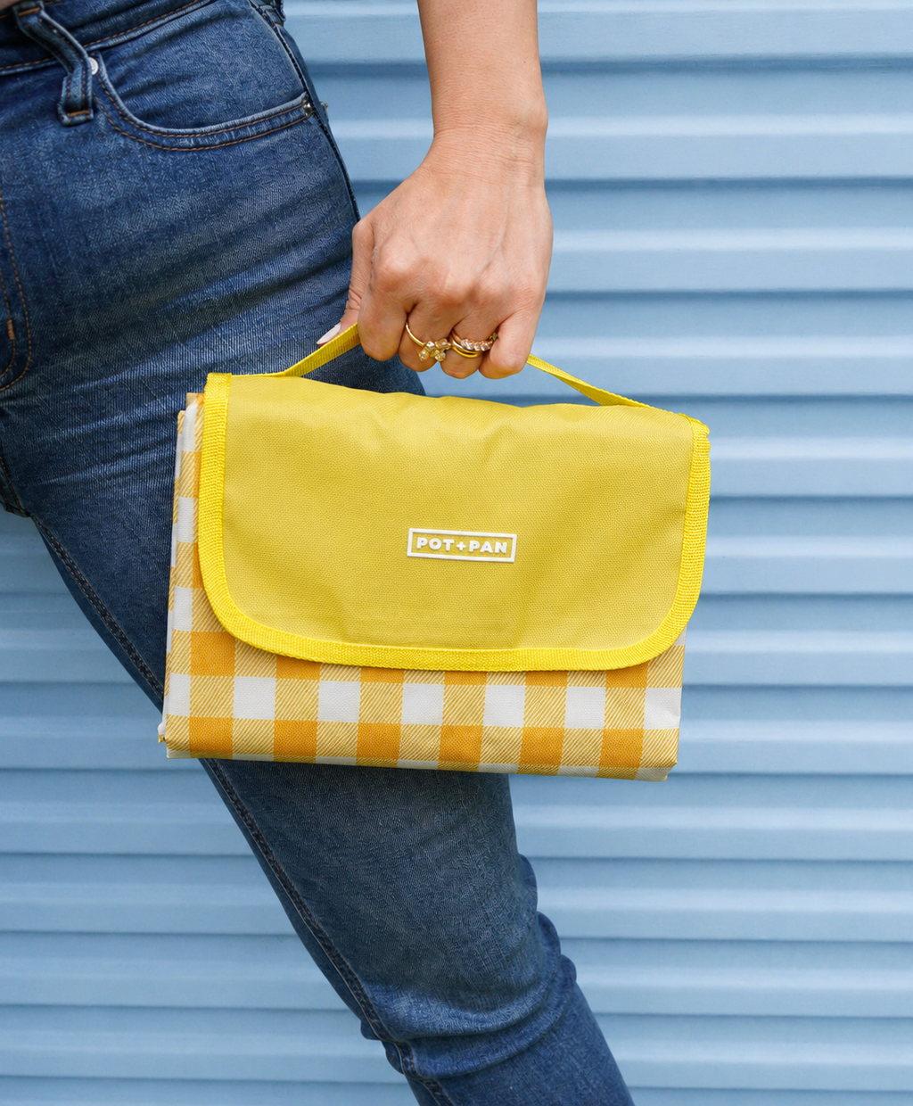 Pot + Pan XL Waterproof Picnic Blanket | Yellow Gingham