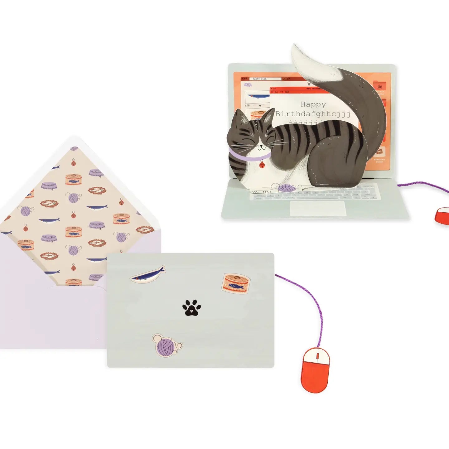 Laptop Cat Birthday | Pop-Up Card